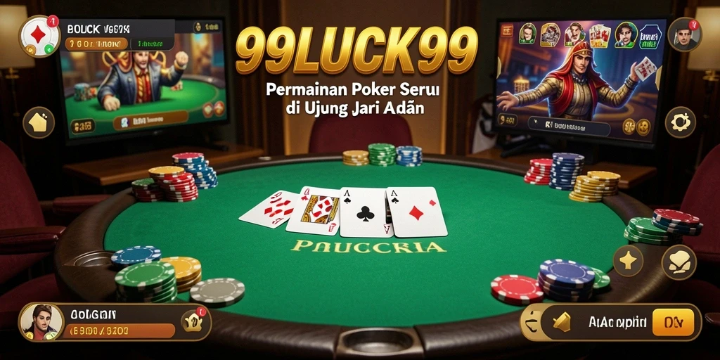 Tampilan gameplay Poker yang mendebarkan dan interaktif.