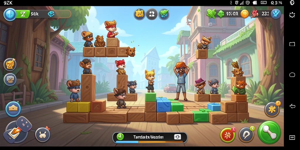 Screenshot gameplay 9ZK menampilkan tantangan puzzle yang seru.