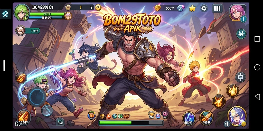 Tangkapan layar menampilkan pertarungan seru karakter anime dalam BOM29TOTO.