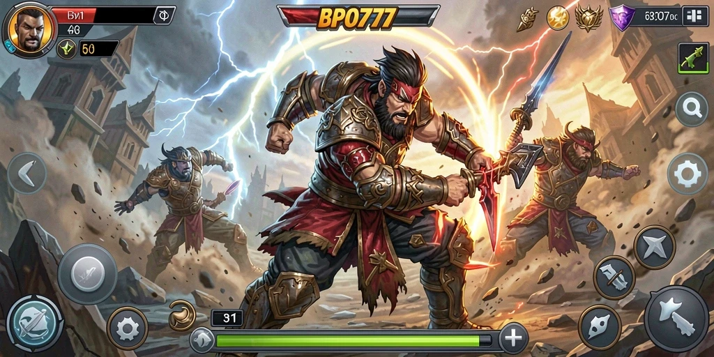 Tampilan seru gameplay BPO777 dalam pertarungan yang mendebarkan.