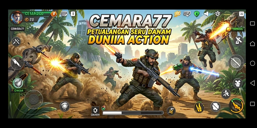 Tampilan gameplay seru dari CEMARA77 dengan aksi yang mendebarkan.