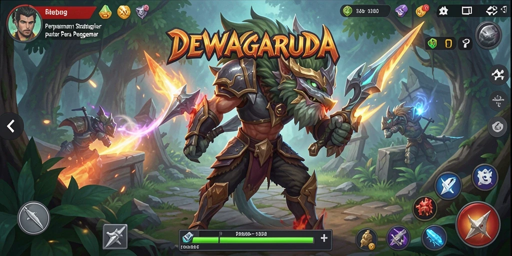 Tangkapan layar gameplay DEWAGARUDA yang menunjukkan strategi dan pertempuran mendebarkan.