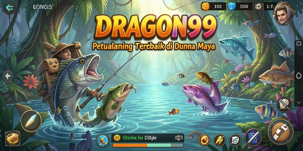 Tampilan screenshot gameplay memancing yang mendebarkan dan penuh warna.
