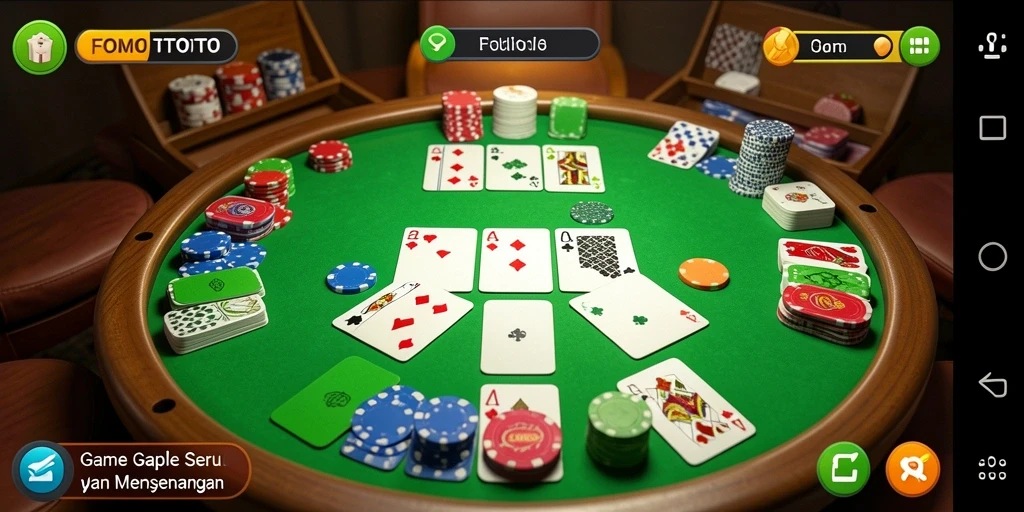 Tampilan gameplay seru dalam permainan Gaple FOMOTOTO.
