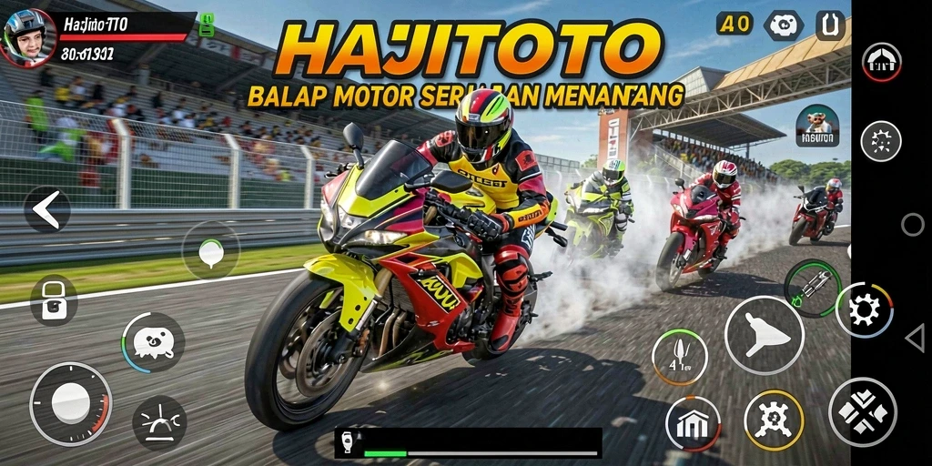 Gameplay balap motor yang mendebarkan di HAJITOTO.