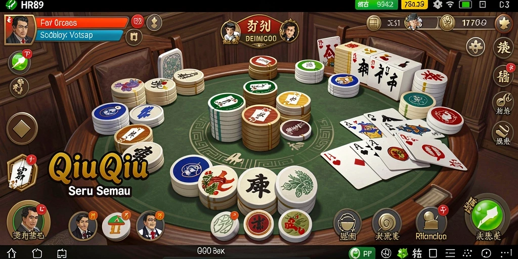 Tampilan gameplay QiuQiu yang menegangkan dan interaktif.