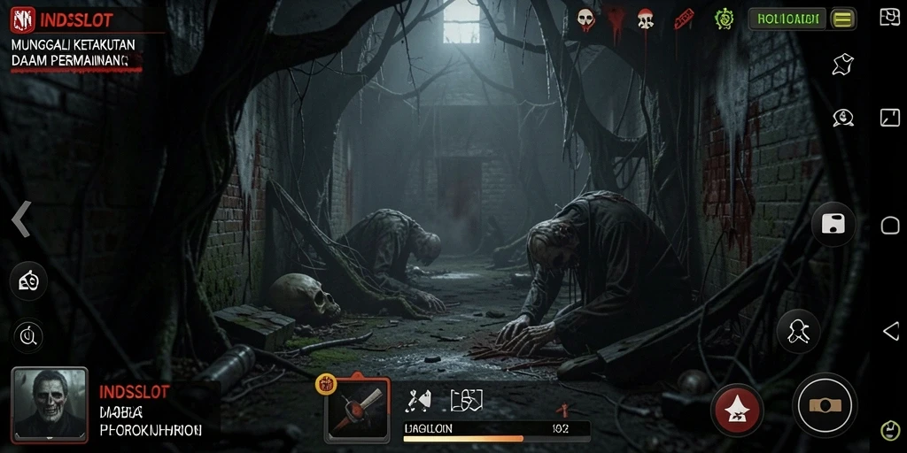 Tampilan gameplay menyeramkan dalam atmosfer mencekam.