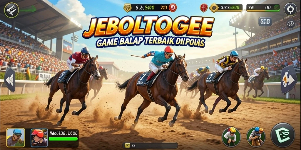 Tampilan gameplay balap yang intens di JEBOLTOGEL.