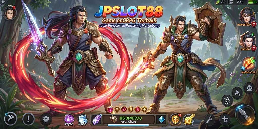 Screenshot gameplay JPSLOT88 menampilkan petualangan MMORPG yang seru.