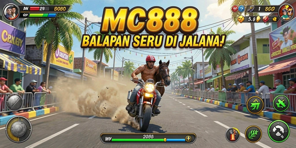 Tampilan gameplay seru di MC888 dengan mobil balap yang menakjubkan.