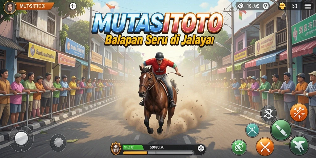 Screenshot utama MUTASITOTO menunjukkan aksi balapan yang mendebarkan.