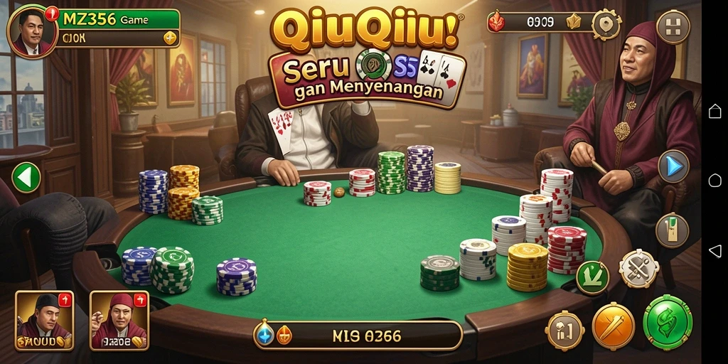 Gameplay seru dalam MZ356 dengan kartu QiuQiu.