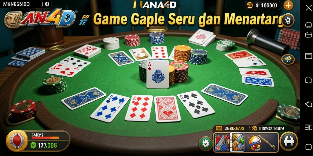Tampilan gameplay Gaple yang menarik dan menantang di NANA4D.