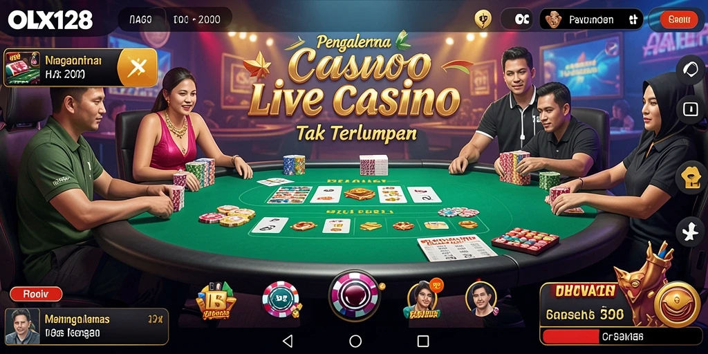Tampilan gameplay Live Casino yang mengesankan dari OLX128.