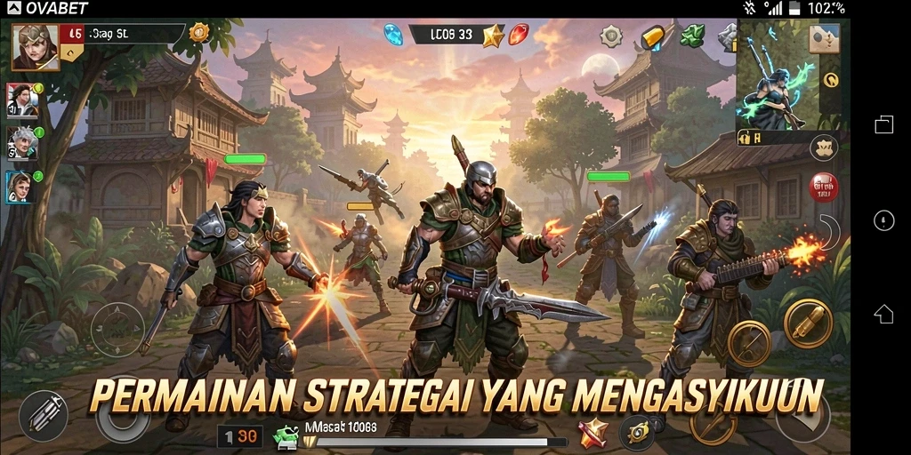Screenshot utama OVABET menampilkan intensitas gameplay strategi yang mendebarkan.