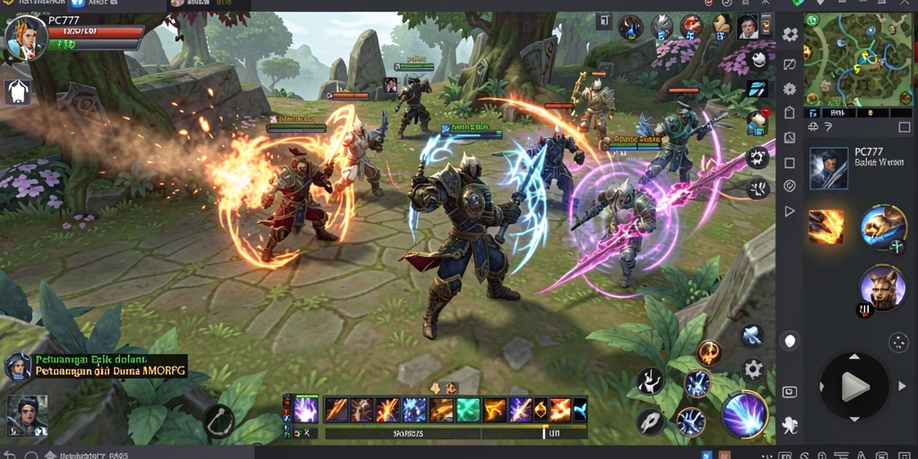 Tampilan gameplay seru dan interaktif di dunia MMORPG PC777.