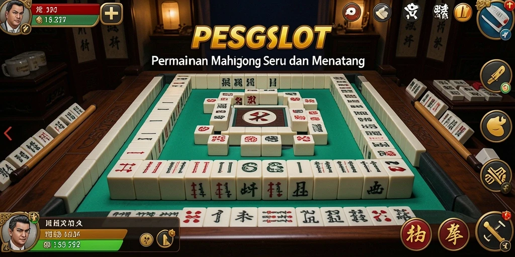 Tampilan gameplay Mahjong PESGSLOT yang menarik dan penuh warna.