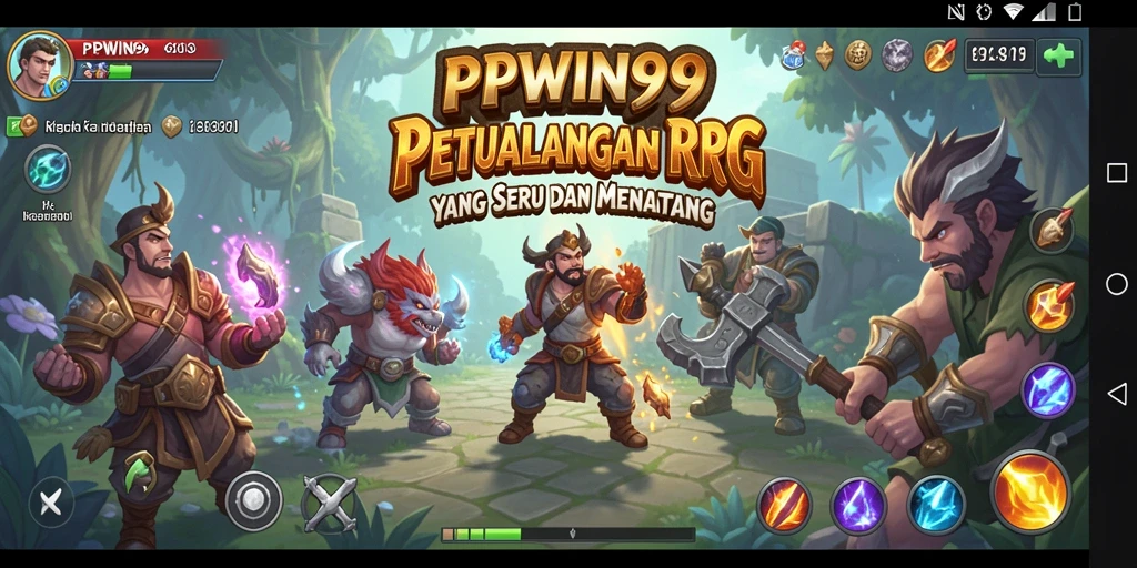 Tampilan gameplay PPWIN99 menampilkan pertempuran seru dalam dunia RPG yang epik.