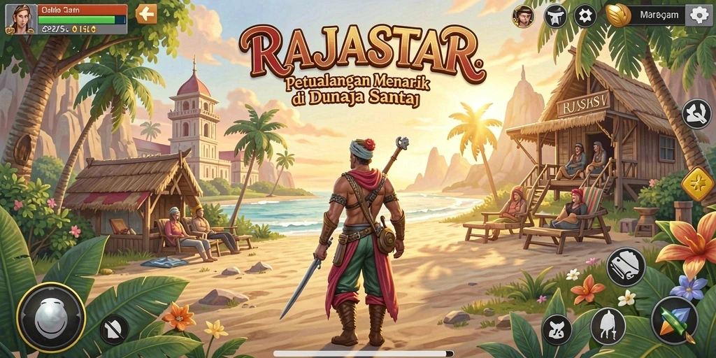Screenshot gameplay RAJASTAR yang menampilkan karakter lucu dan tantangan seru.