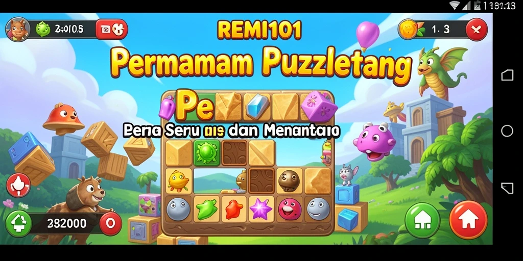 Tampilan gameplay puzzle yang menantang di REMI101.