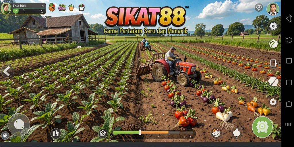 Screenshot gameplay SIKAT88 yang menampilkan keseruan bertani.