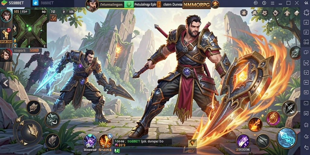Screenshot gameplay SS88BET yang menampilkan aksi seru dalam dunia MMORPG.