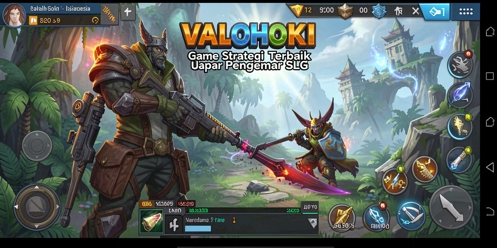 Tampilan utama VALOHOKI menampilkan pertempuran strategi yang mendebarkan.