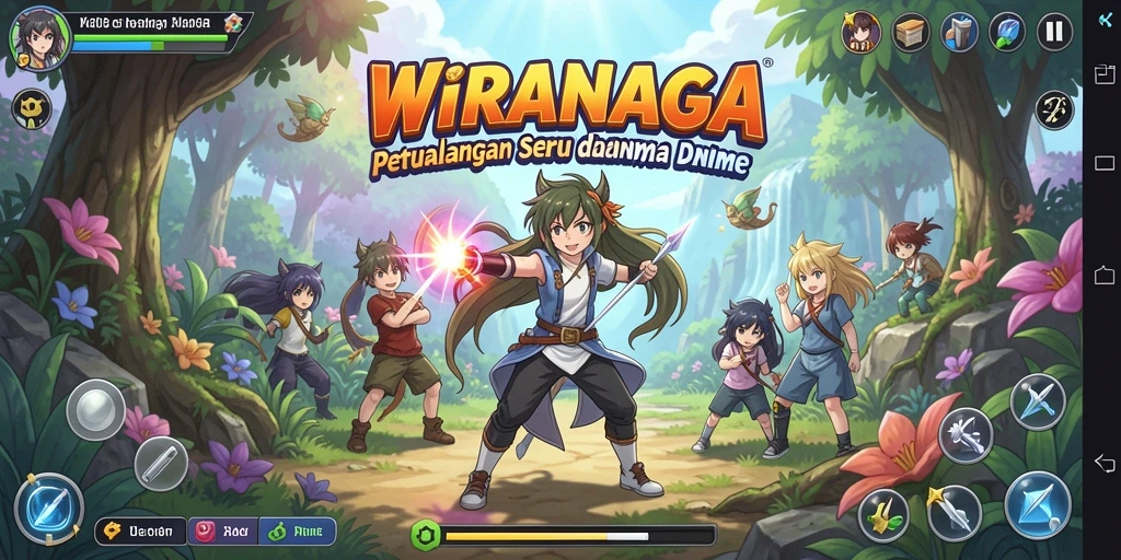 Tampilan menarik dari gameplay petualangan Anime WIRANAGA.