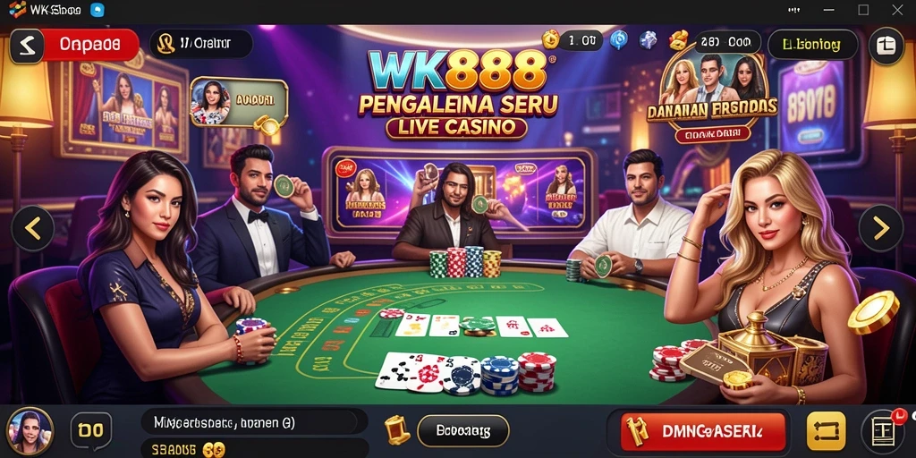 Screenshot utama gameplay Live Casino yang menampilkan dealer profesional.